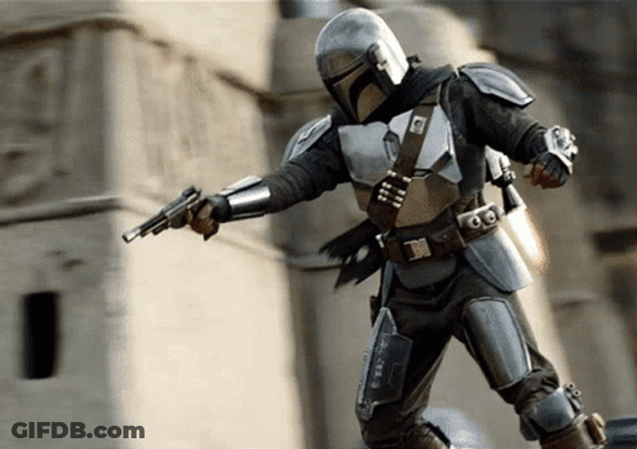 Mandalorian Boba Fett Pointing Gun GIF
