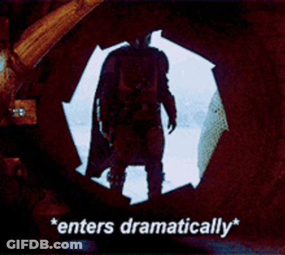 Mandalorian Enters Dramatically GIF
