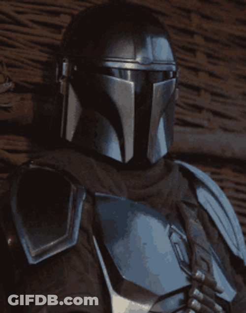 Mandalorian Looking Around GIF