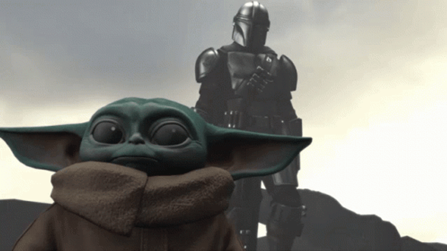 Mandalorian Punt Kick Grogu GIF