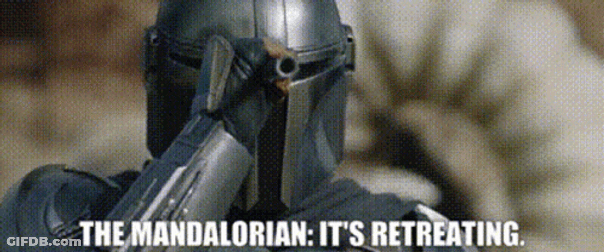 Mandalorian Soldier Retreating GIF