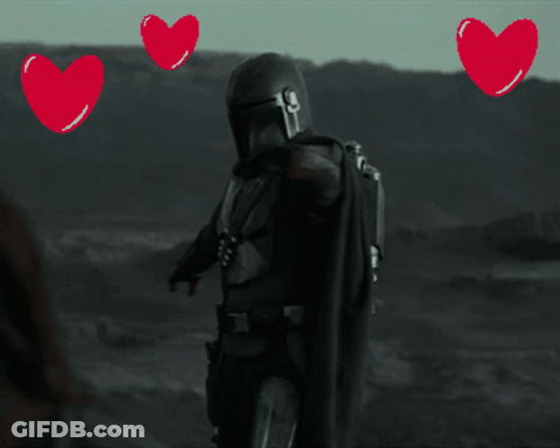 Mandalorian Spinning With Heart GIF