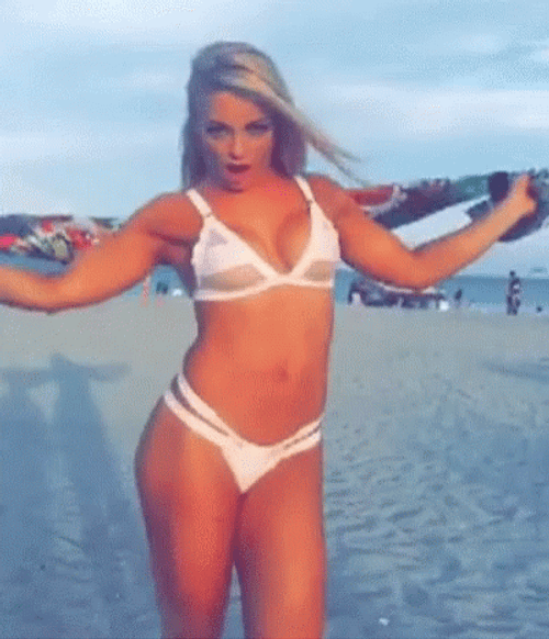 Mandy Rose White Bikini GIF