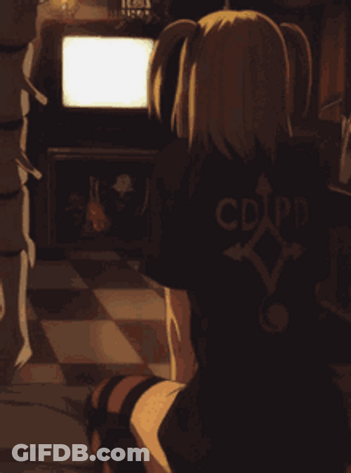 Manga Death Note Misa Amane Watching Tv GIF