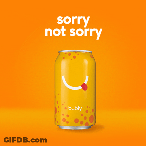 Mango Bubbly Sparkling Water Sorry Not Sorry Yellow GIF