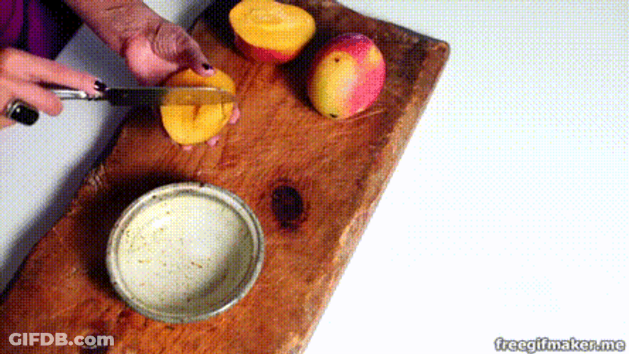 Mango Fruit Slice Yummy Healthy Cooking Kitchen GIF
