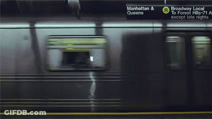Manhattan And Queens Subway Going To Broadway GIF