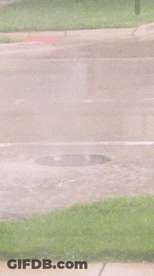 Manhole Gushing Flooded Water GIF