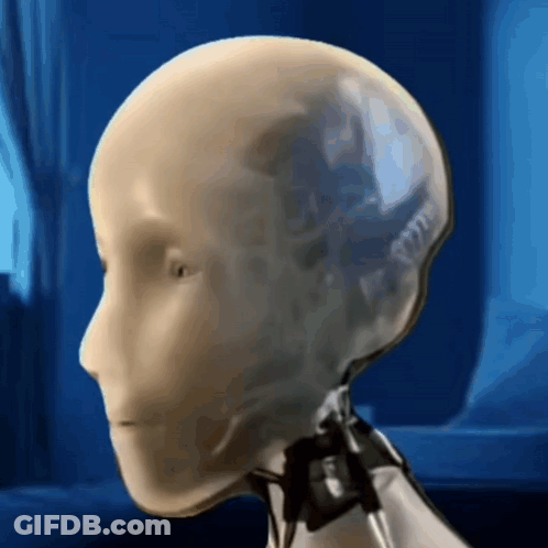 Mannequin Head Blue Background GIF