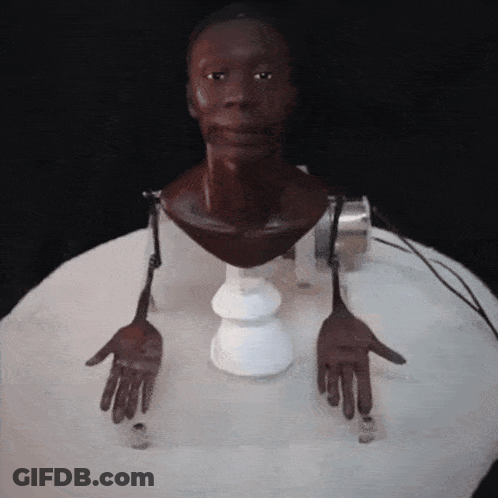 Mannequin Head With Arms Attached GIF