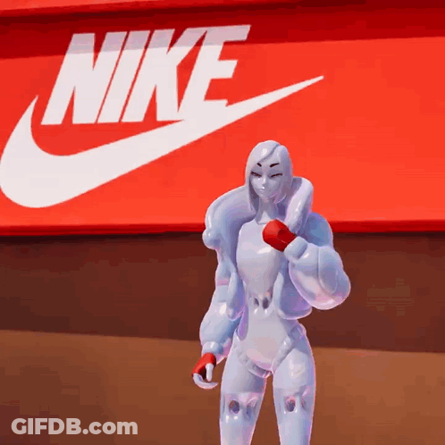 Mannequin In Front Of Large Nike Sign GIF