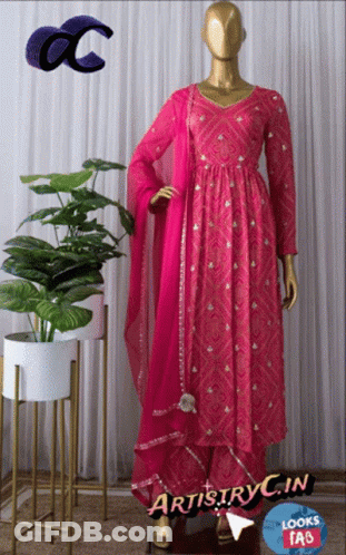 Mannequin In Pink Dress With Artistry.in Looks Tag GIF