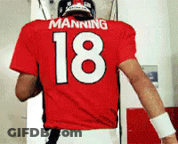 Manning Wearing A Red Jersey With The Number 18 On It GIF