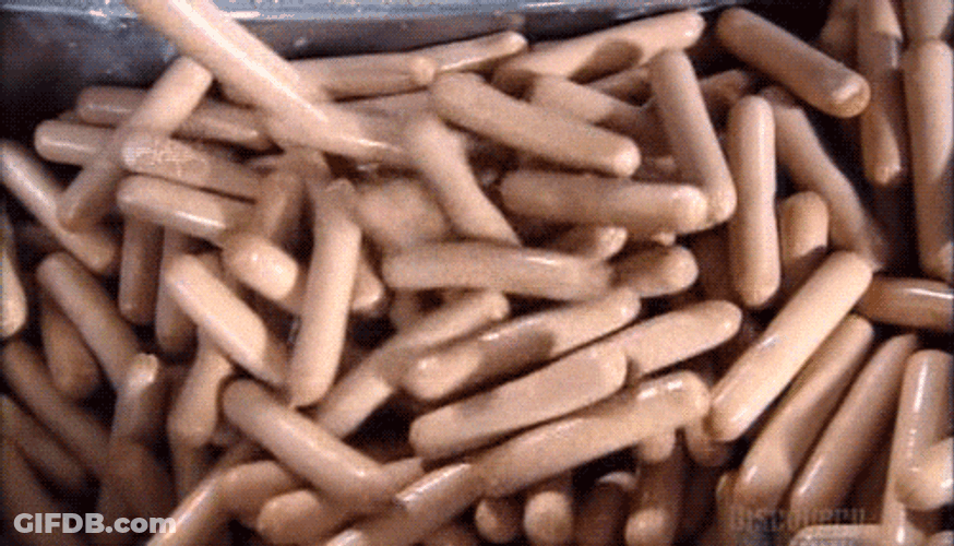 Manufactured Hotdog Looks Like Fingers GIF