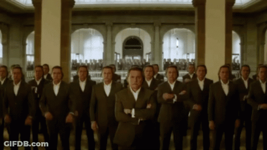Many Men Crossing Arms Together GIF