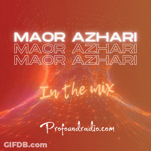 Maor Azhari In The Mix By Profoundradio.com On Red Background GIF