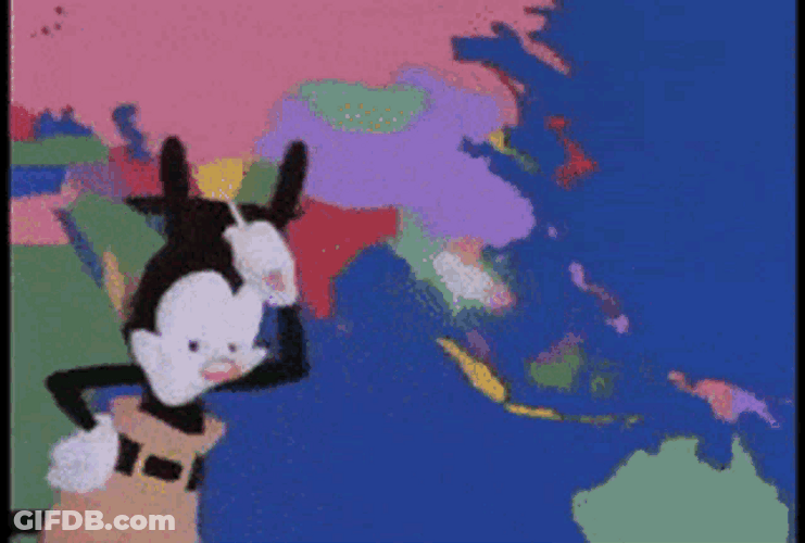 Map Happy Pointing Yakko's World GIF