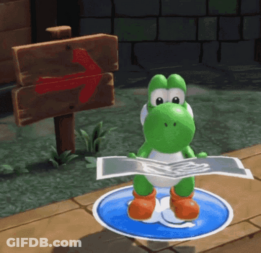 Map Looking For Directions Yoshi Dinosaur GIF