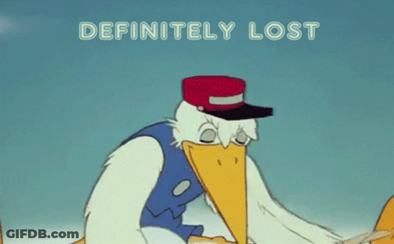 Map Mr. Stork Definitely Lost Looking For Directions GIF