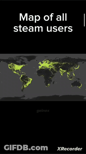 Map Of All Steam Users On Screen GIF