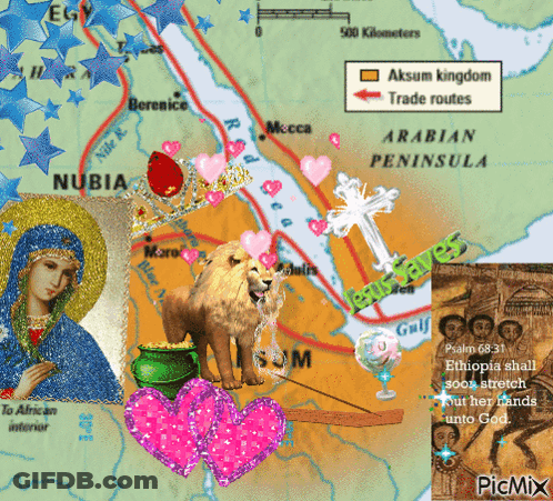 Map Of Arabian Peninsula With Lion GIF