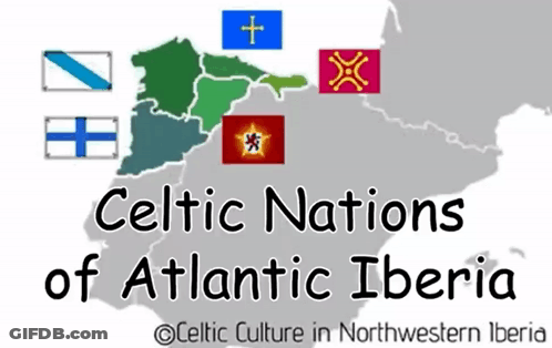 Map Of Celtic Nations Of Atlantic Iberia With Flags GIF