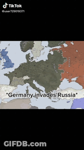 Map Of Europe With Germany Invading Russia GIF
