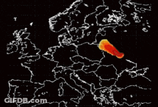 Map Of Europe With Red Circle GIF
