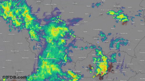 Map Of Germany And Polska With Rain GIF
