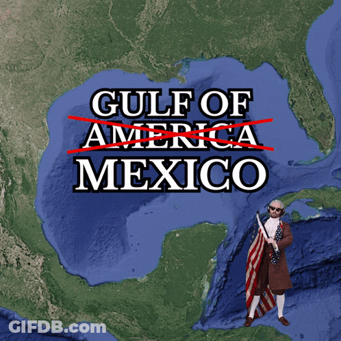 Map Of Gulf Of Mexico Man Holding American Flag GIF