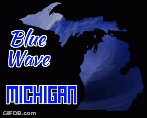 Map Of Michigan With Blue Wave Michigan GIF