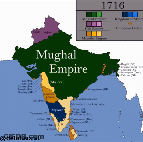 Map Of Mughal Empire In 1716 GIF