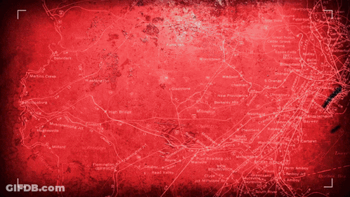 Map Of New Jersey With Red Background And White L GIF