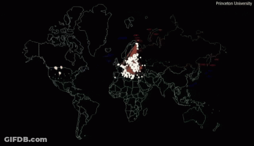 Map Of The World With Princeton University GIF