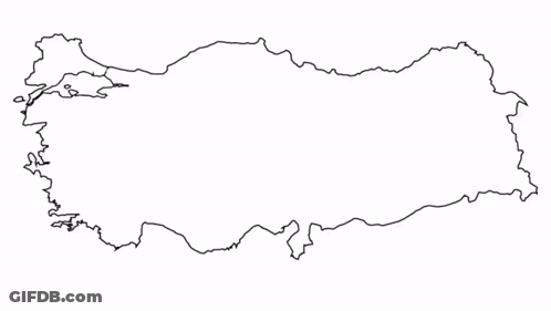 Map Of Turkey With Skull And Crescent Moon GIF