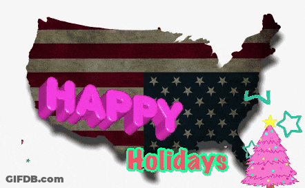 Map Of United States Saying Happy Holidays GIF