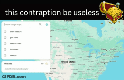 Map Of United States Saying This Contraption Be Useless GIF