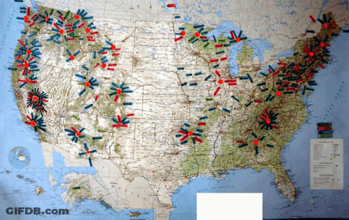 Map Of United States With Bullets GIF