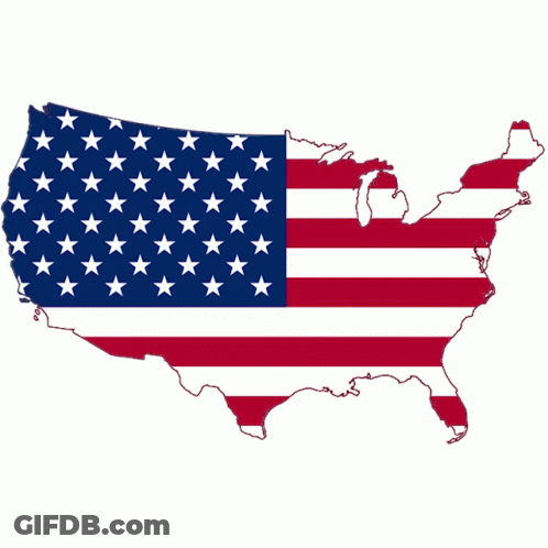 Map Of United States With Camper Van GIF