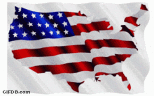Map Of United States With Flag GIF