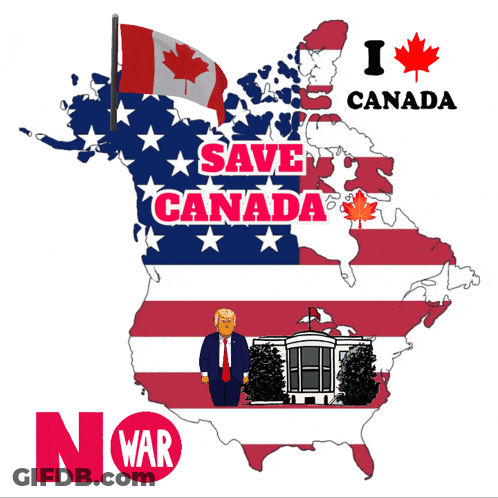 Map Of US With Donald Trump Save Canada GIF