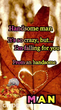 Maple Leaf Heart With Handsome Man GIF