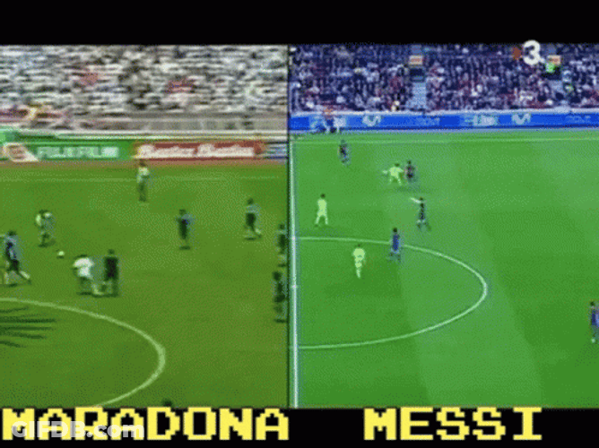 Maradona Vs Messi Goal GIF