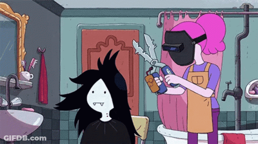 Marceline Bubblegum Hair Cut GIF