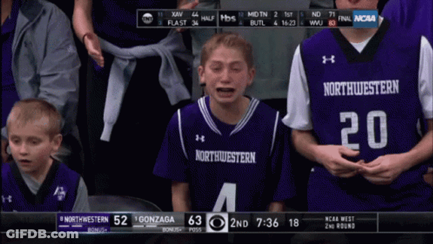 March Madness Northwestern Crying GIF