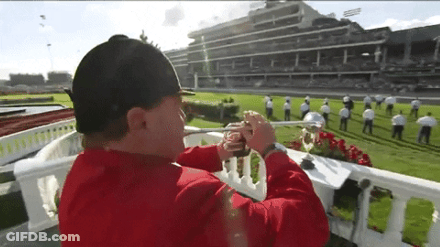 Marching Band Playing Bugle Churchill Downs GIF