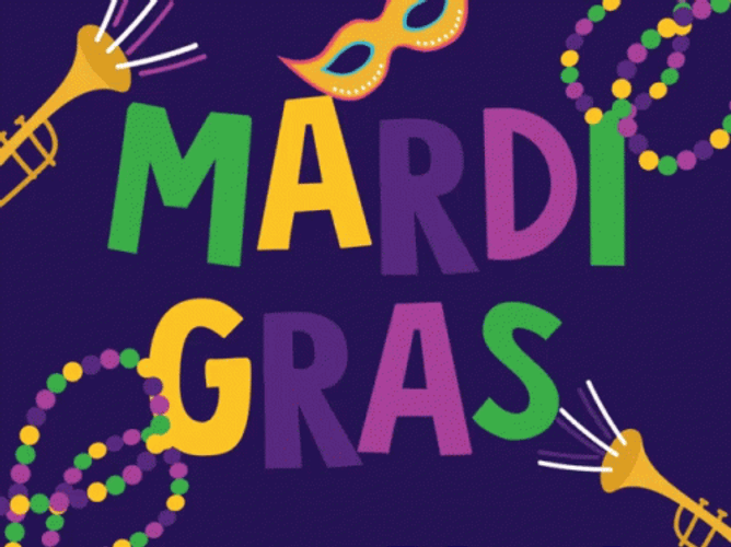 Mardi Gras Beads Music Art GIF