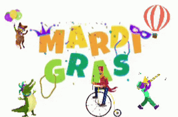 Mardi Gras Carnival Cartoon Art GIF