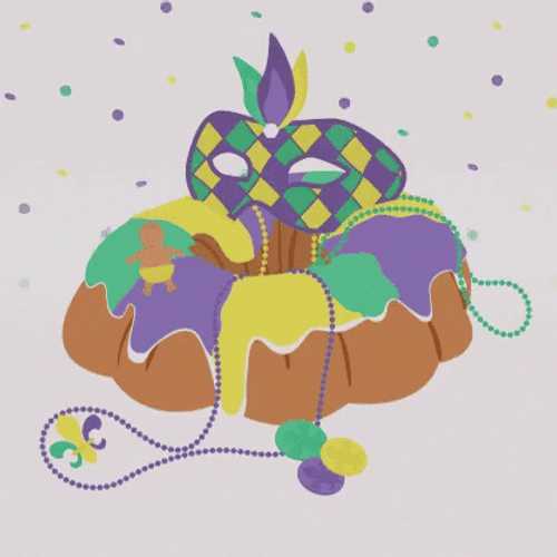 Mardi Gras King Cake Art GIF
