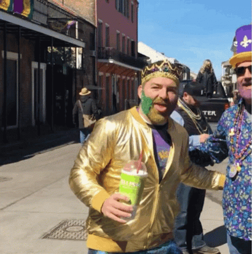 Mardi Gras Man Gold Jacket GIF